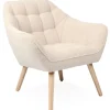 Fauteuil scandinave Zentao Tissu bouclette Beige