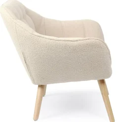 Fauteuil scandinave Zentao Tissu bouclette Beige