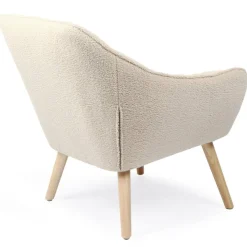 Fauteuil scandinave Zentao Tissu bouclette Beige