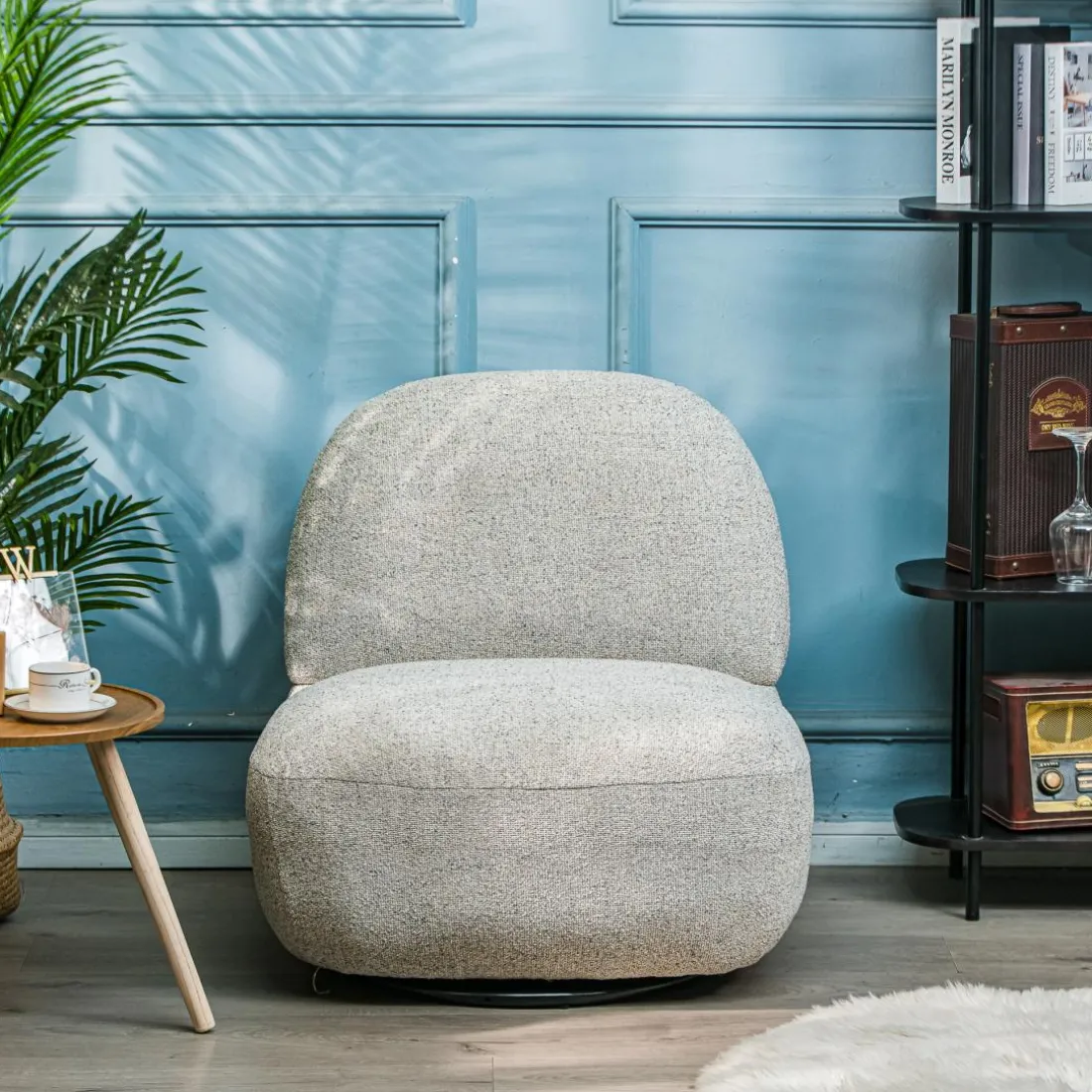 Fauteuil Swivel Pivotant Scandinave Design gris