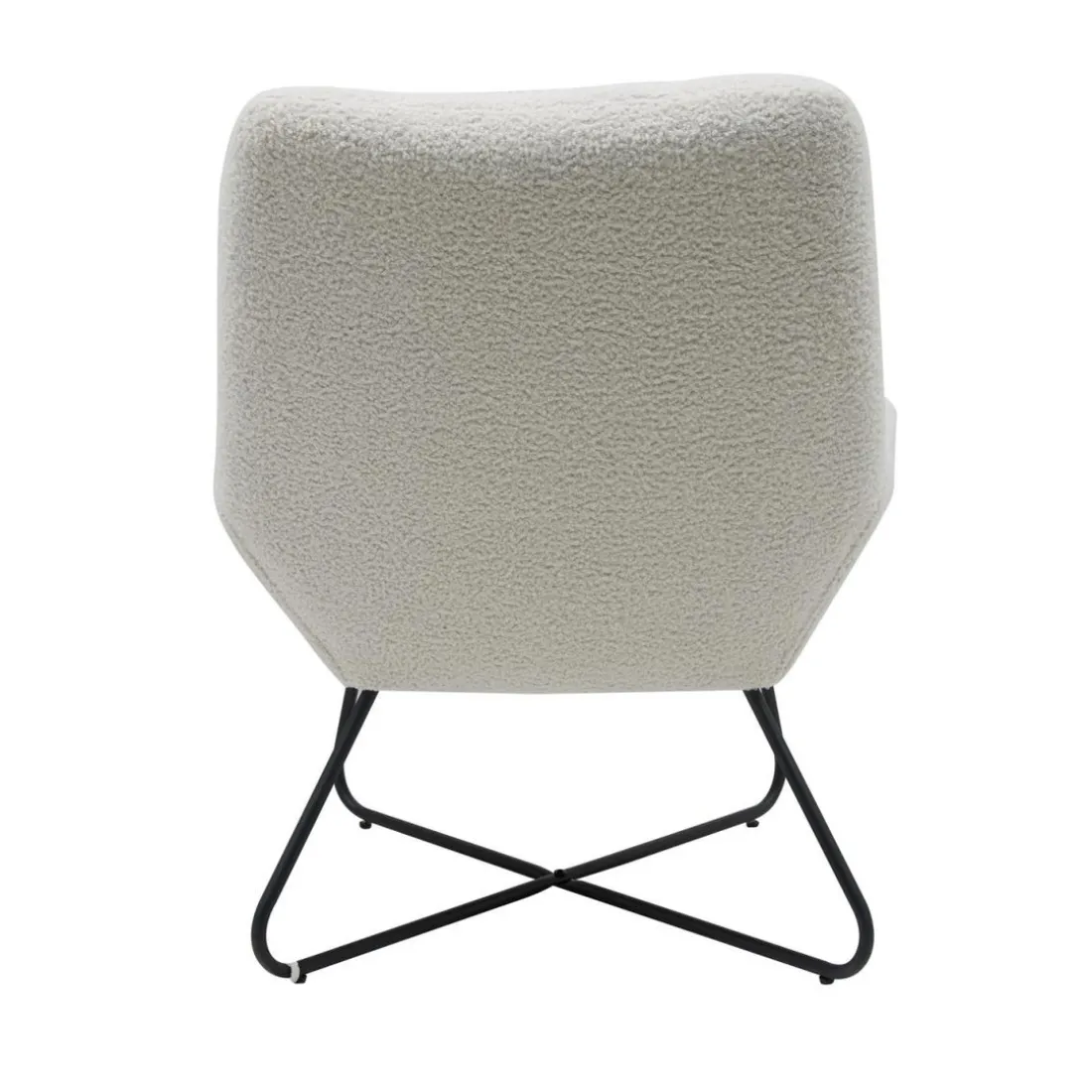 Fauteuil tissu effet laine bouclette blanc