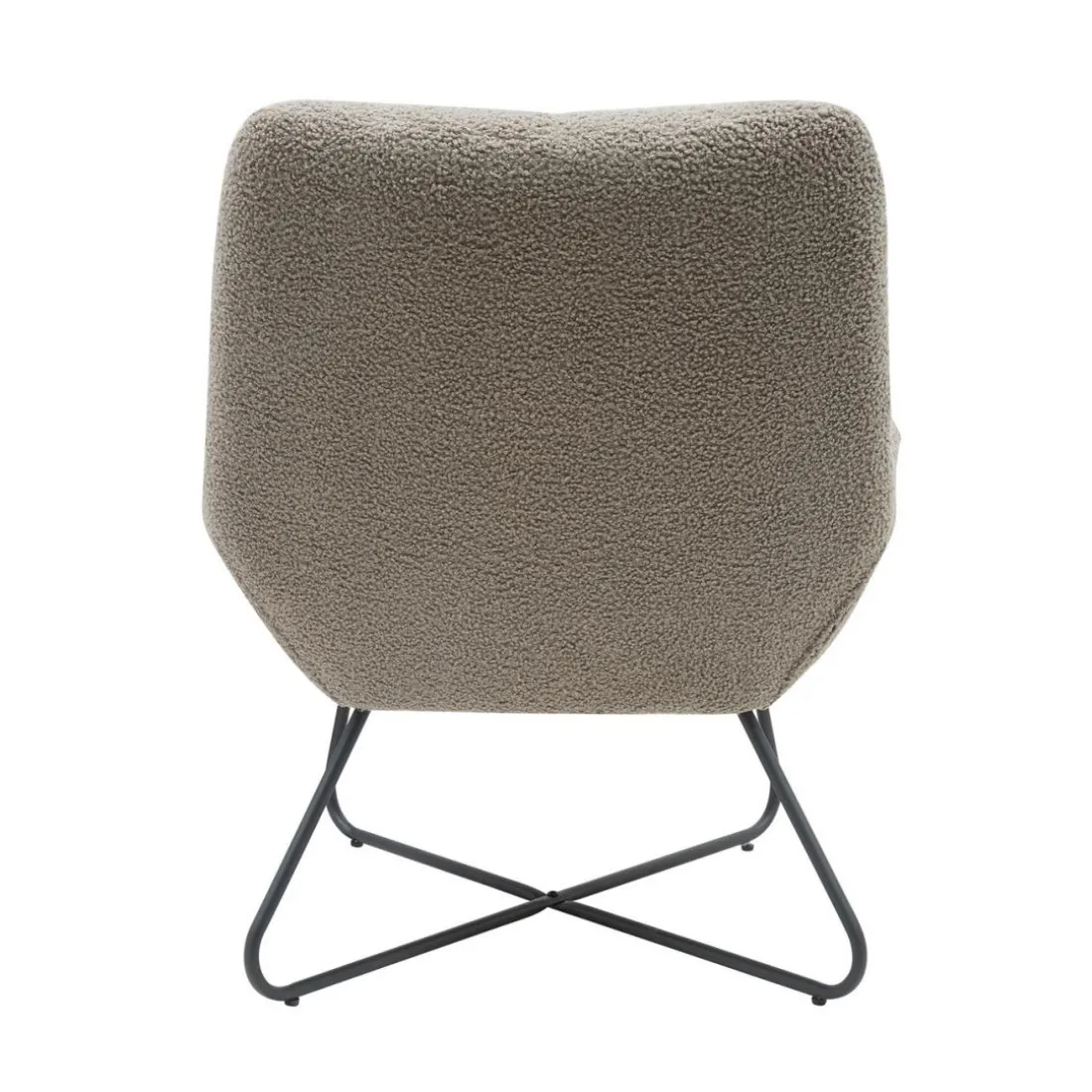 Fauteuil tissu effet laine bouclette gris foncé