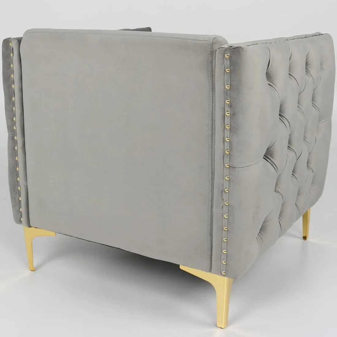 Fauteuil Velours Gris MURRAY