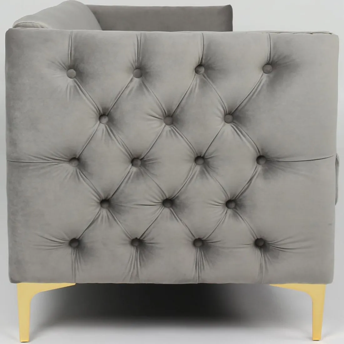 Fauteuil Velours Gris MURRAY