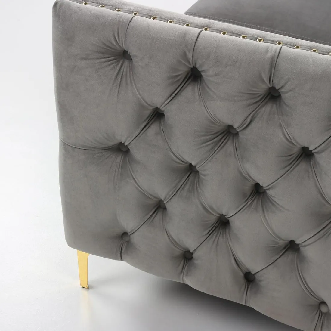 Fauteuil Velours Gris MURRAY