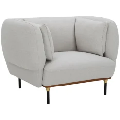 Fauteuil Velours ISEE Gris Clair