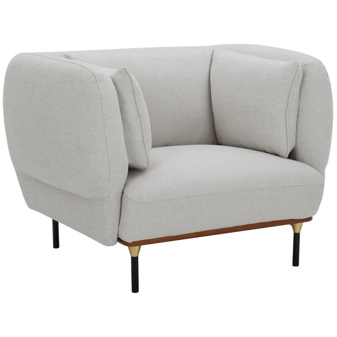 Fauteuil Velours ISEE Gris Clair
