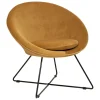 Fauteuil velours marron