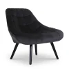Fauteuil Velours Noir