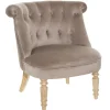 Fauteuil Velours Taupe