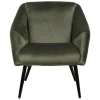 Fauteuil velours vert foncé