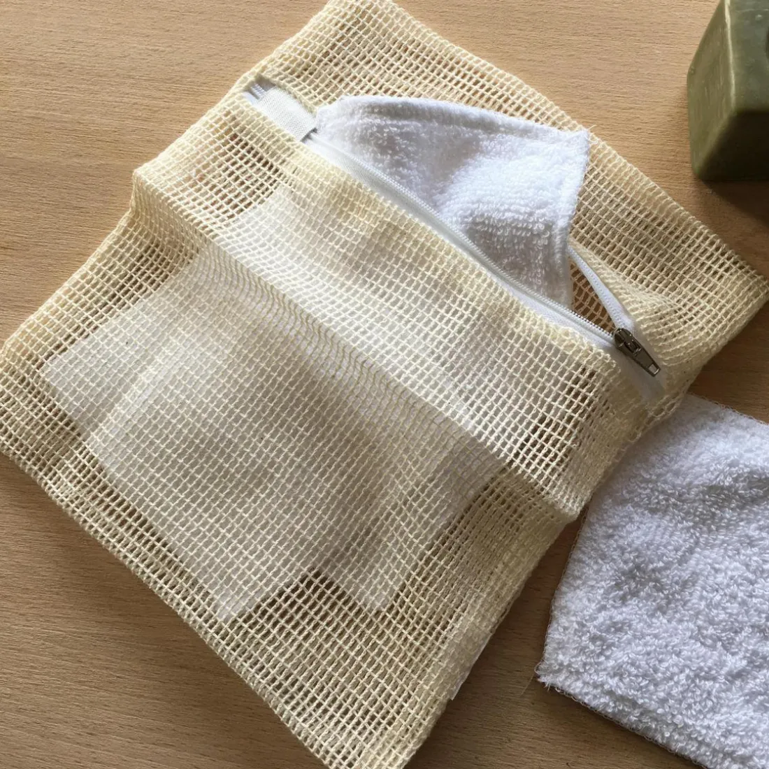 Filet de lavage carrés démaquillants QUADRATO en coton