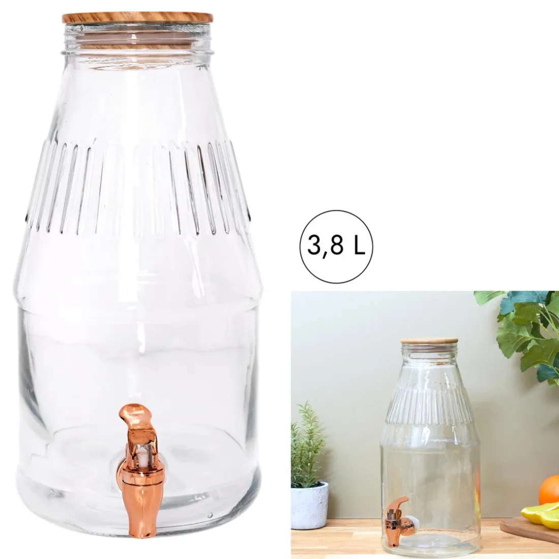 Fontaine Avec Couvercle En Bois 3.8l M6