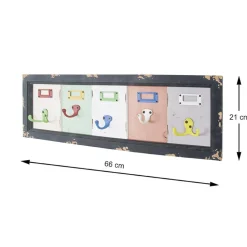 garderobe murale 5 crochets multicolores