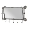 Garderobe murale avec miroir orientable et 5 crochets en Acier laqué Gris anthracite