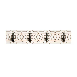 Garderobe murale avec motif et 4 crochets en métal noir