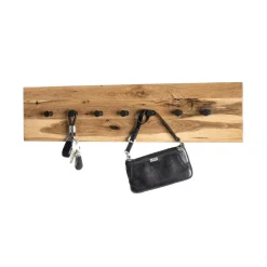 garderobe murale chêne et métal noir