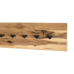 garderobe murale chêne et métal noir