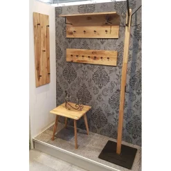 garderobe murale chêne et métal noir