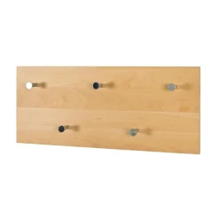 Garderobe murale en bois 5 crochets chromés