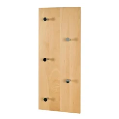 Garderobe murale en bois 5 crochets chromés
