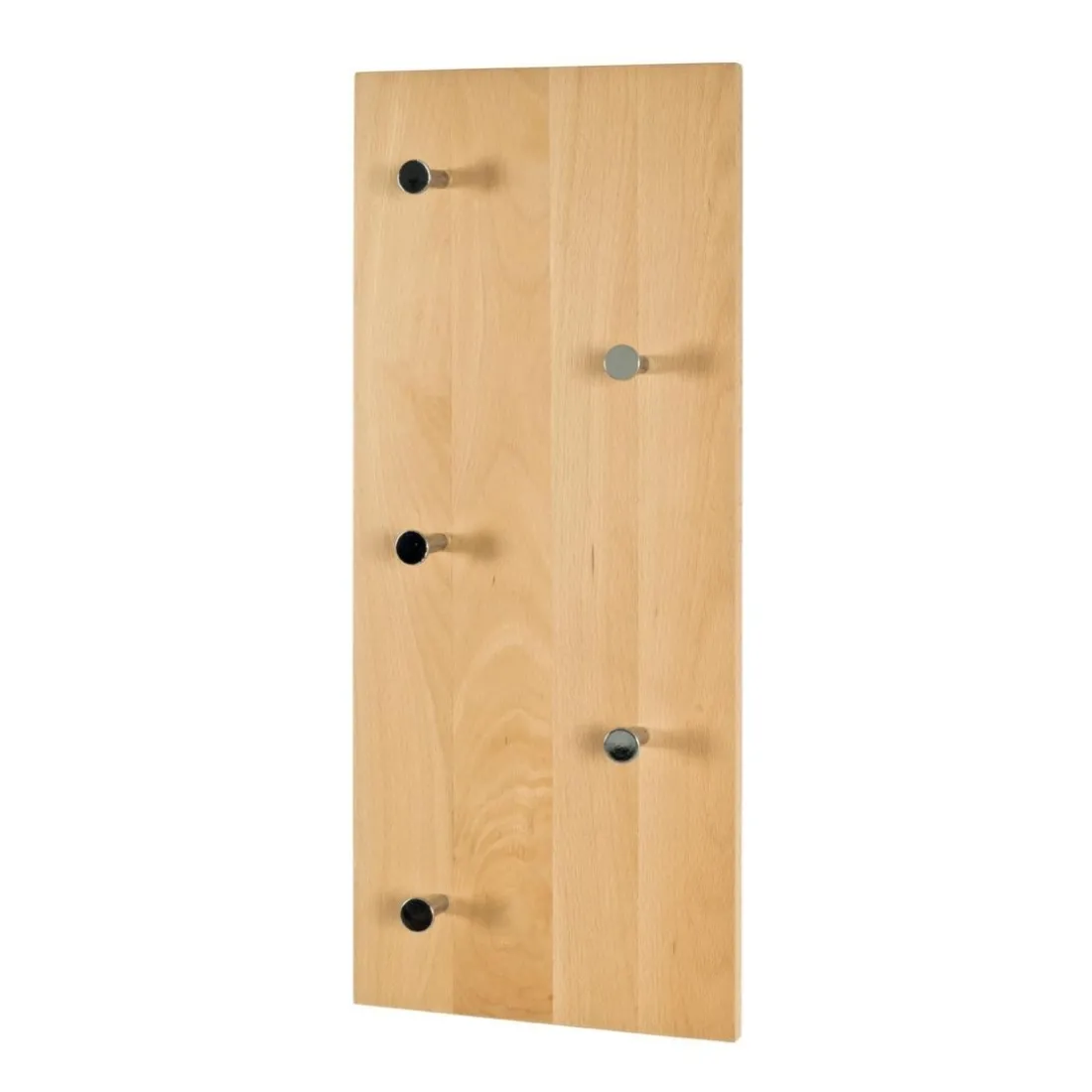 Garderobe murale en bois 5 crochets chromés