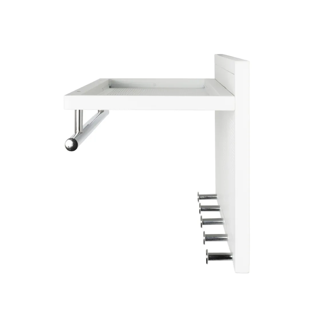 Garderobe murale en tube d'acier peint par poudrage en blanc