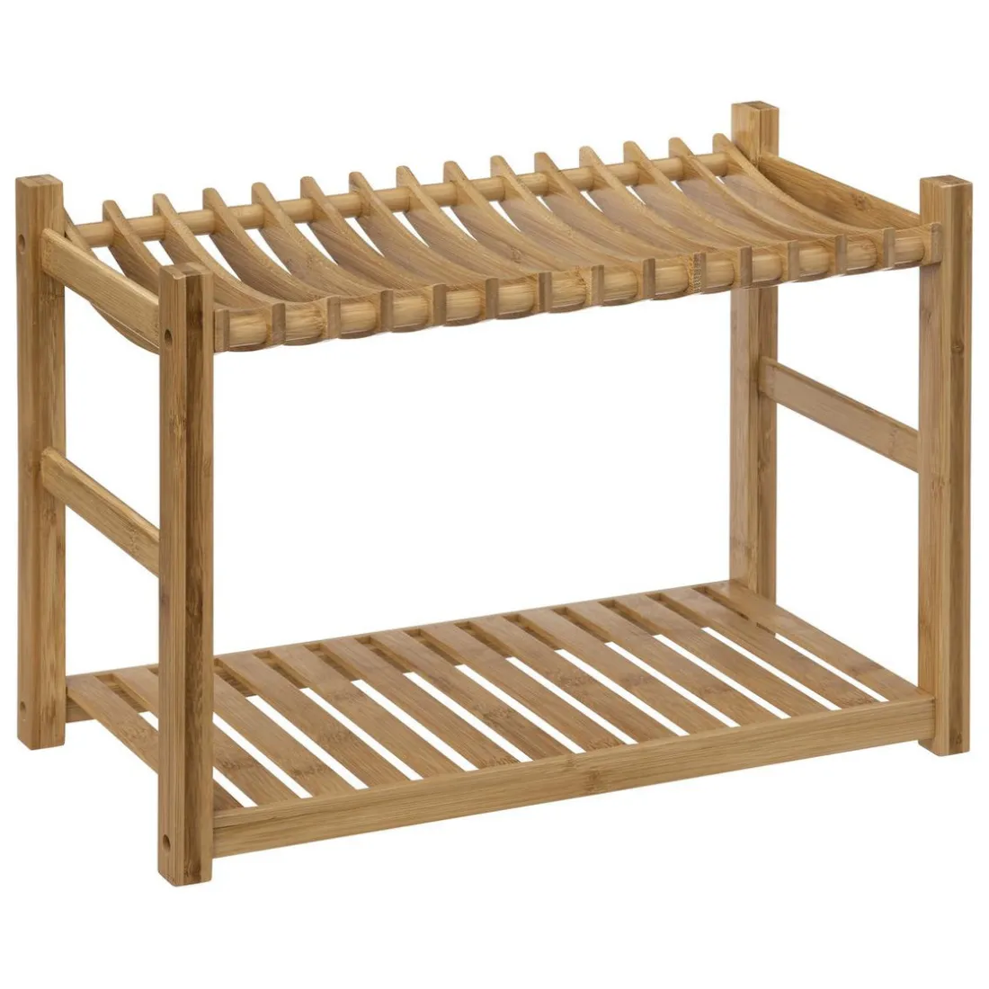 Égouttoir 2 niveaux et couverts bambou
