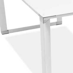 Grand bureau de direction en angle 'XLINE' en verre blanc