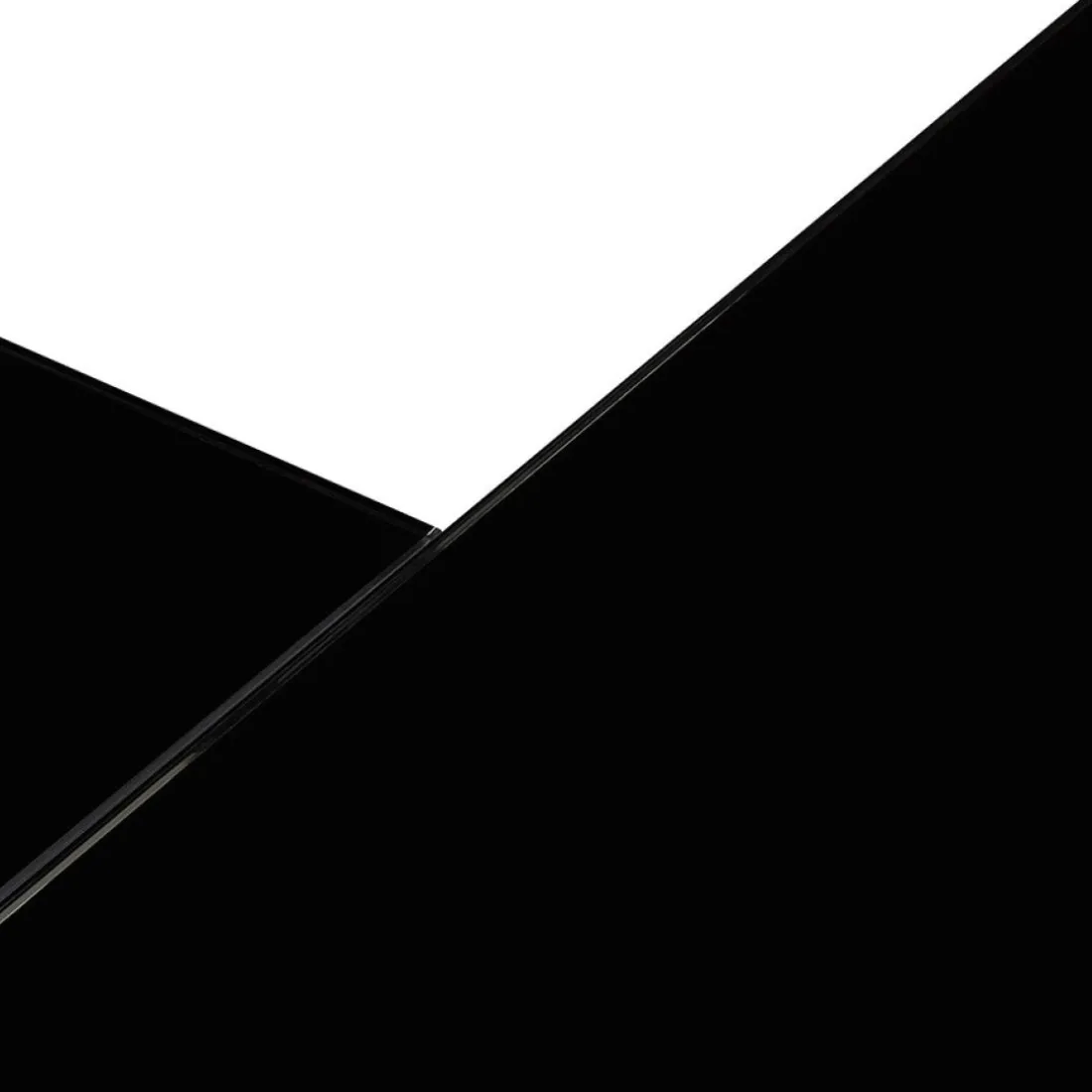 Grand bureau de direction en angle 'XLINE' en verre noir