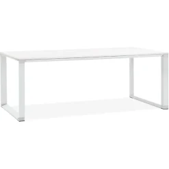 Grand bureau de direction droit 'XLINE' en bois blanc