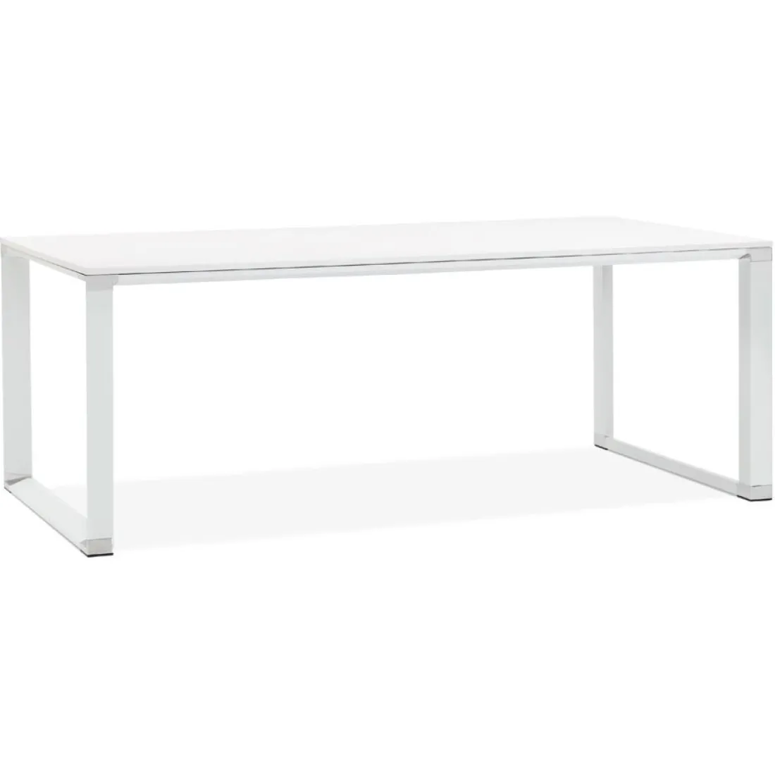 Grand bureau de direction droit 'XLINE' en bois blanc