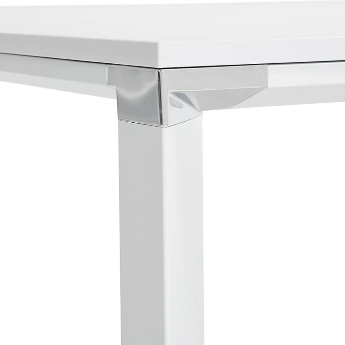 Grand bureau de direction droit 'XLINE' en bois blanc