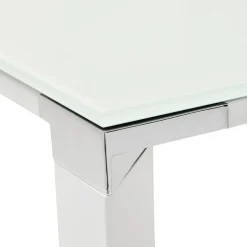 Grand bureau de direction droit 'XLINE' en verre blanc