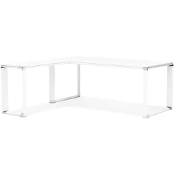 Grand bureau de direction en angle 'XLINE' en bois blanc