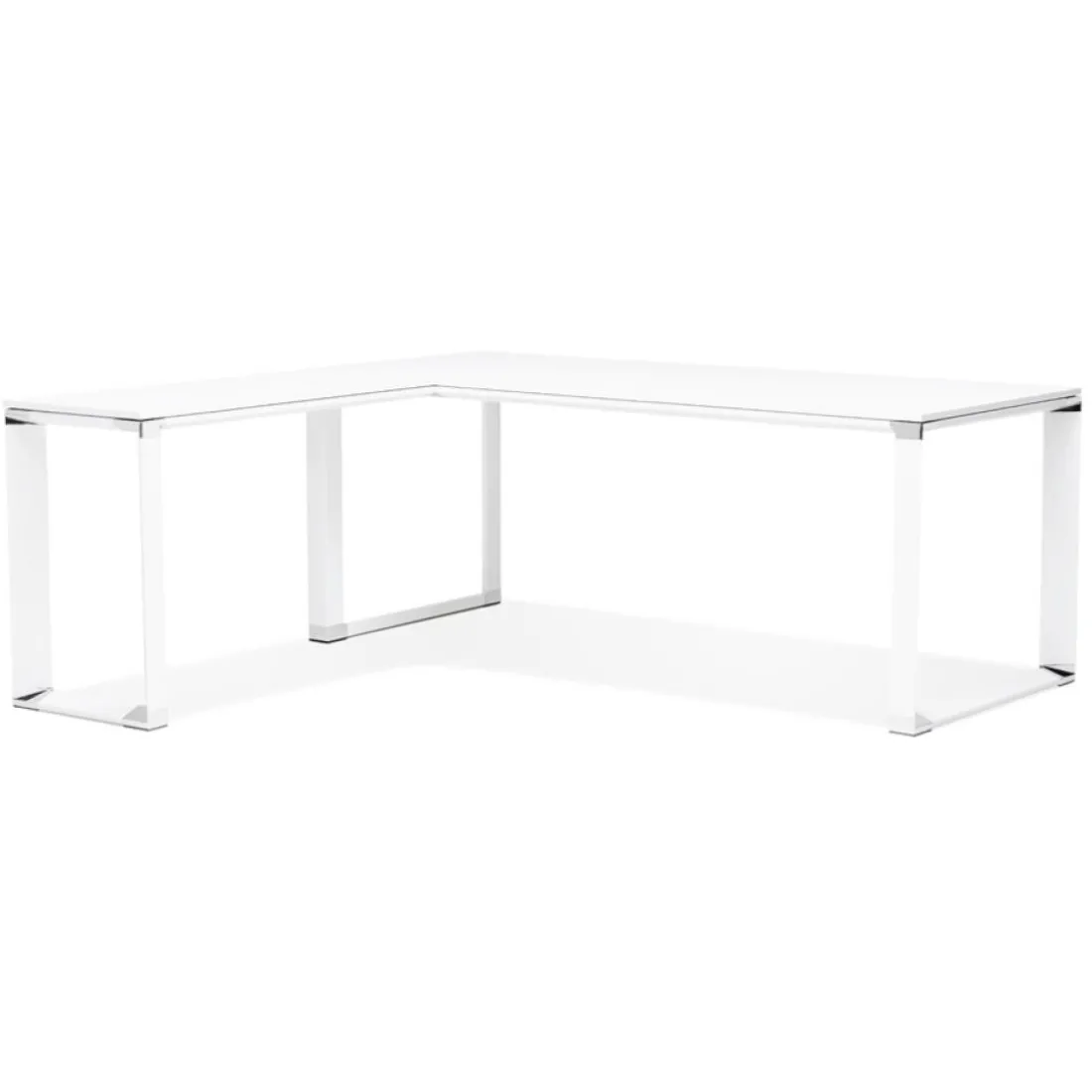 Grand bureau de direction en angle 'XLINE' en bois blanc