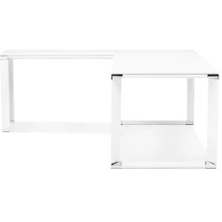 Grand bureau de direction en angle 'XLINE' en bois blanc