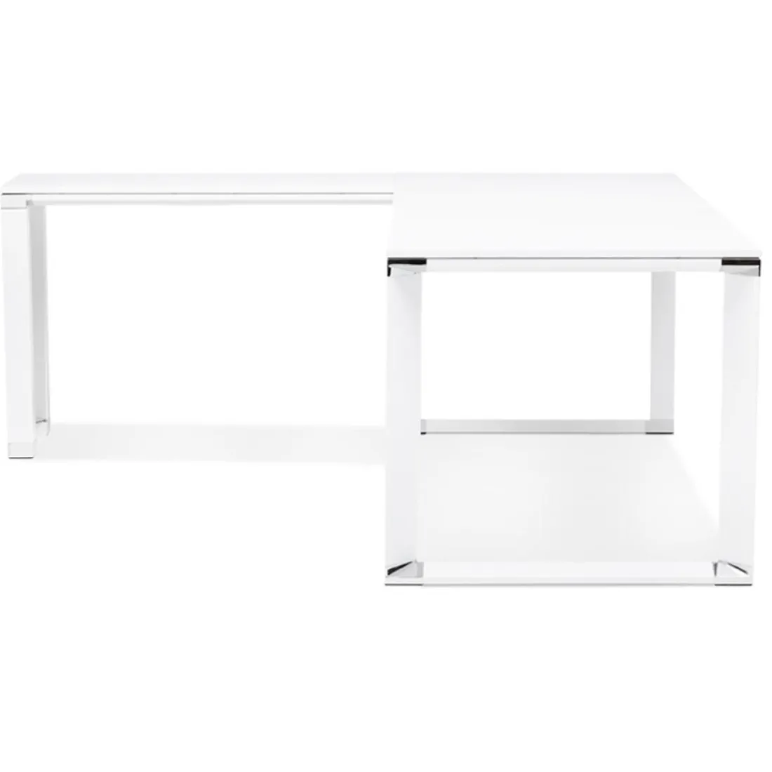 Grand bureau de direction en angle 'XLINE' en bois blanc