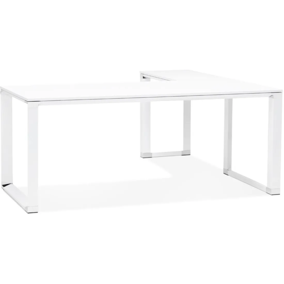 Grand bureau de direction en angle 'XLINE' en bois blanc