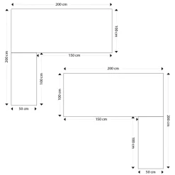 Grand bureau de direction en angle 'XLINE' en bois finition Noyer et structure blanche