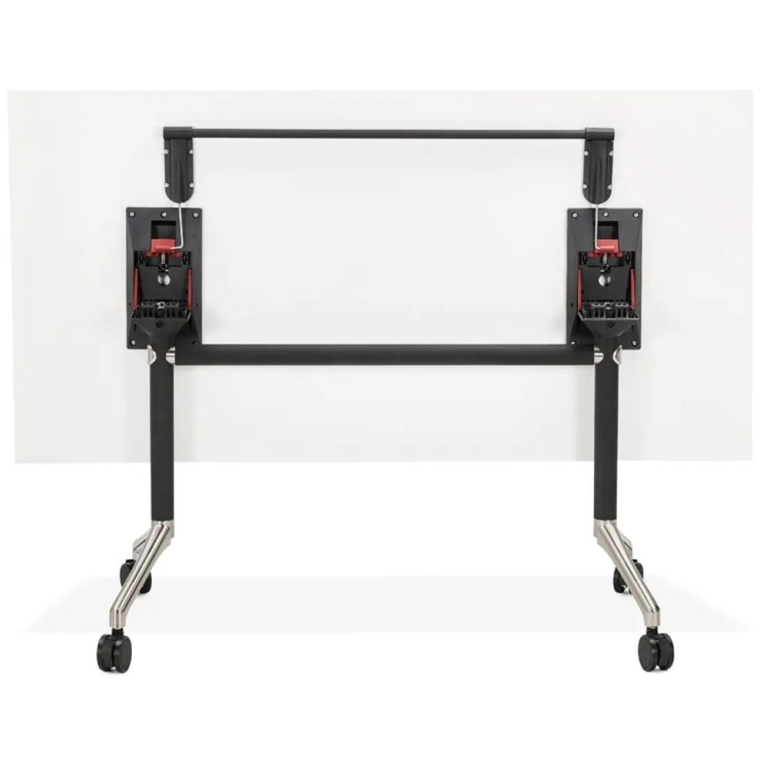 Grand bureau pliable 'FLEXO' blanc sur roulettes