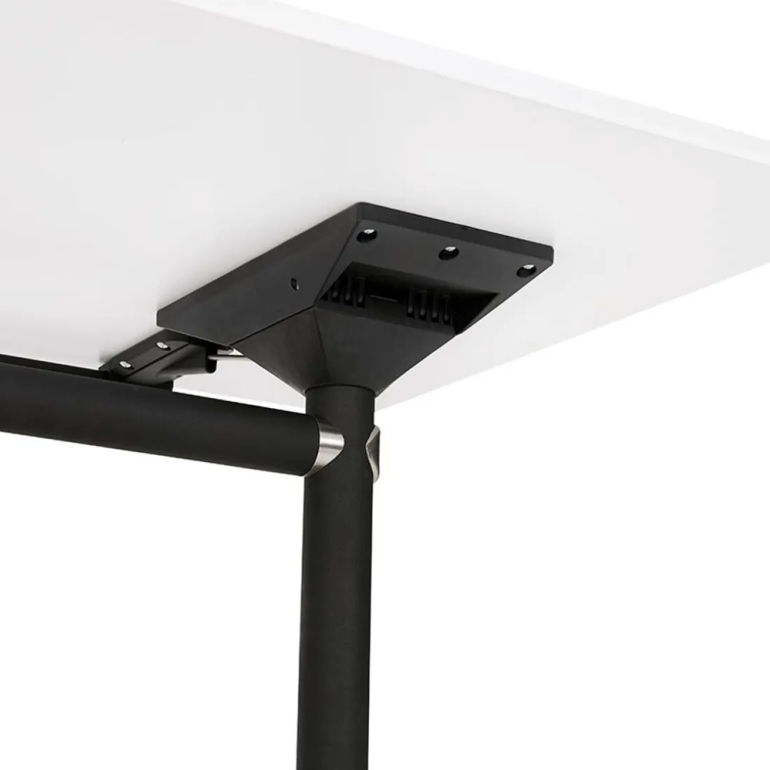 Grand bureau pliable 'FLEXO' blanc sur roulettes