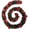 Guirlande de Noël verte boules rouges en plastique