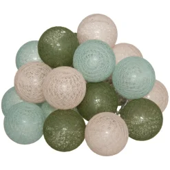 Guirlande Led Secteur 20 Boules Assortiments de 6 Boites Vert Rose