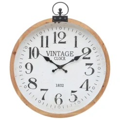 Horloge en bois et métal