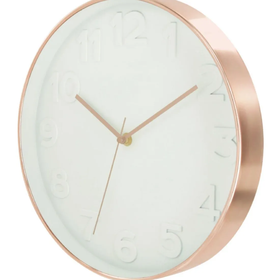 Horloge Ronde Blanche Et Cuivre
