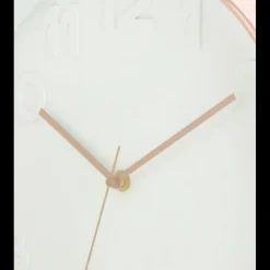 Horloge Ronde Blanche Et Cuivre
