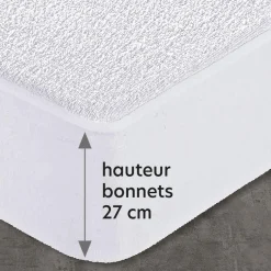 Housse alèse bouclette IMPERMEABLE STANDARD blanc