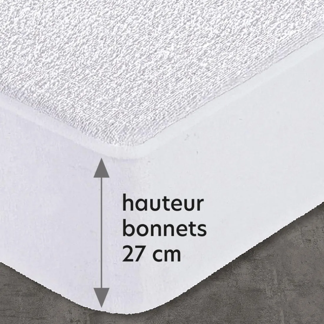 Housse alèse bouclette IMPERMEABLE STANDARD blanc