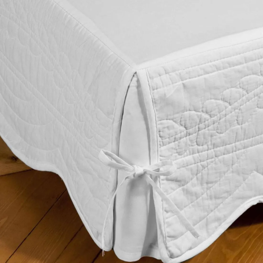 Housse cache-sommier en BOUTIS BAILLARG beige écru